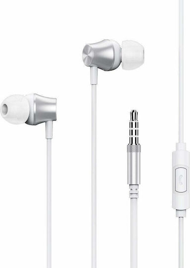 Remax RM-202 Earbuds Handsfree with 3.5mm Connector Silver
