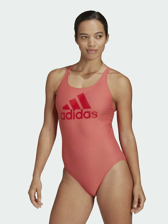 adidas SH3.RO Big Logo Athletic Swimsuit Semi T...