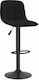 Stool Bar with Back & Adjustable Height Black Velvet-Black Metal 42.5x45x84-105cm