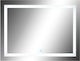 HomCom Rechteckiger Badezimmerspiegel LED Berührung aus Metall 80x60cm