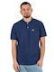 Double S Men's Short Sleeve Blouse Polo Navy Blue