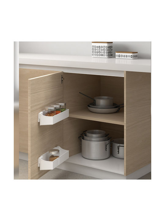 Emuca Plastic Wall Mounted Spice Rack Organizer White