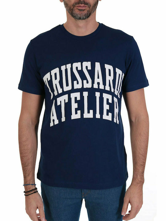 Trussardi Tricou pentru bărbați cu mâneci scurte Albastru marin