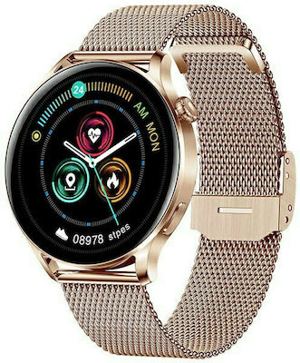 3Guys 3GW4643 45mm Smartwatch με Παλμογράφο (Ροζ Χρυσό)