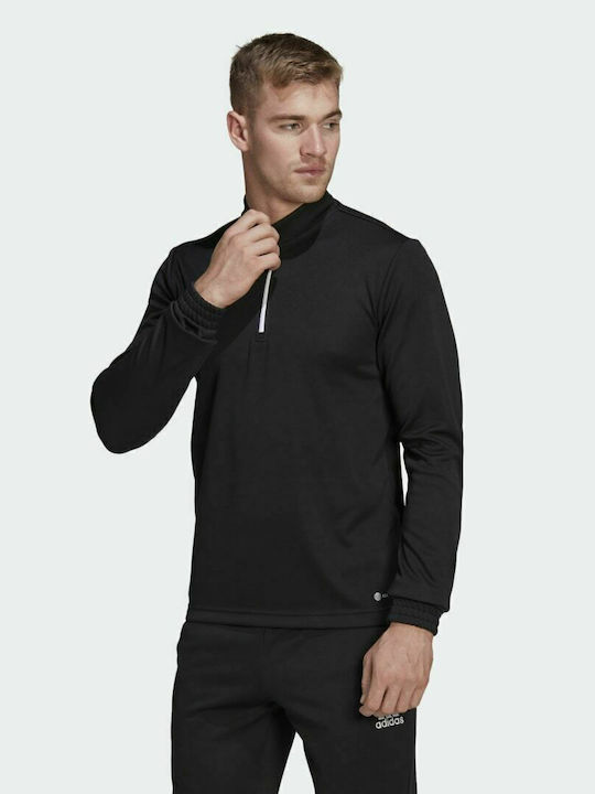 Adidas Entrada 22 Ανδρική Μπλούζα με Φερμουάρ Μακρυμάνικη Μαύρη