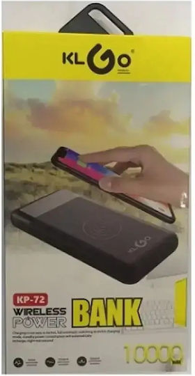 KLGO KP-72 Power Bank 10000mAh με 2 Θύρες USB-A Μαύρο