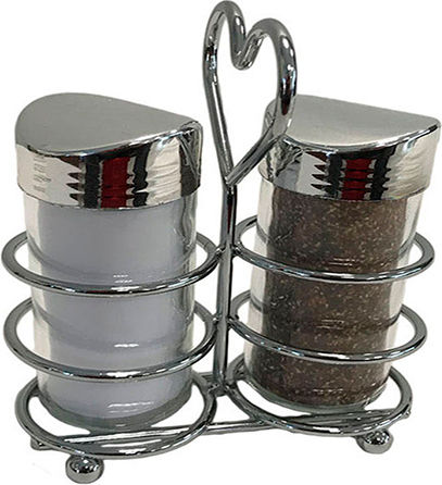 Karvounis Salz- und Pfefferset Glas mit Gestell 2Stück