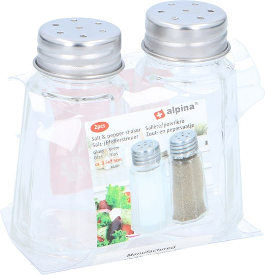 Alpina Appliances Σετ Αλατοπίπερο Стъкло Transparent 2бр