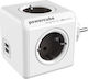 Allocacoc PowerCube 4 Prize cu 2 USB-A, 1 USB-C și Cablu 10m Gri