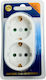 2-Outlet T-Shaped Wall Plug White