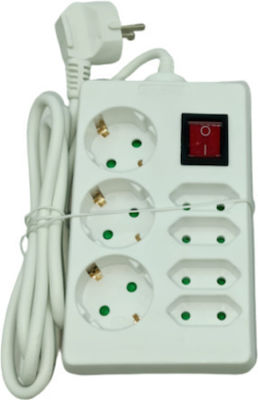 7-Outlet Power Strip with Surge Protection White