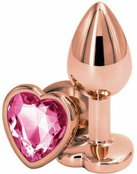 Ns Novelties Rear Assets Heart Anal Plug Small Pink Rose 7cm