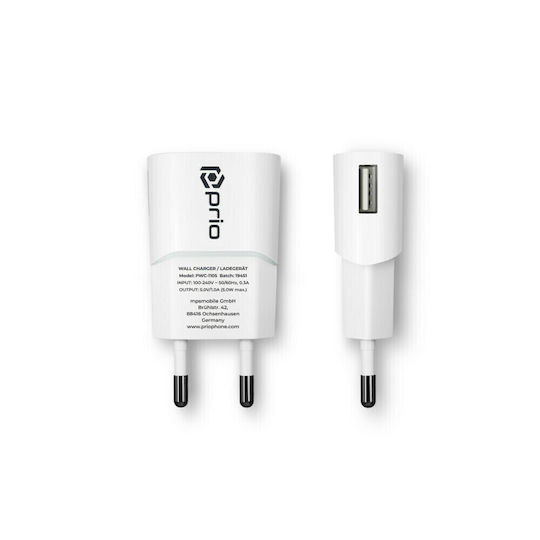 Prio Charger Without Cable with USB-A Port 5W Whites (PWC-1106)