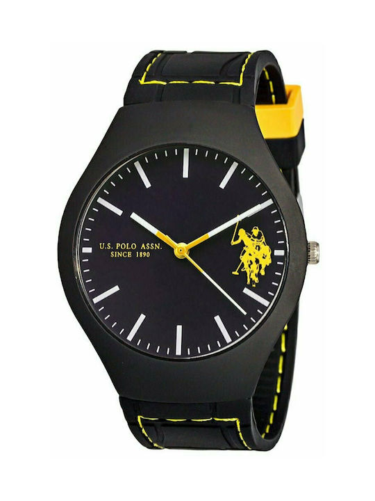 U.S. Polo Assn. Jamie Uhr Batterie mit Schwarz Kautschukarmband