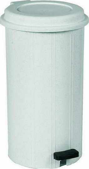 Viomes Plastic Waste Bin with Pedal White 30lt