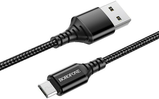 Borofone BX54 Braided USB 2.0 to micro USB Cable Μαύρο 1m
