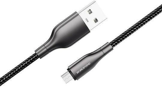 Borofone BX45 Braided USB 2.0 to micro USB Cable Μαύρο 1m