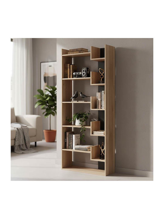 Bookcase Naya Natural / Anthracite 72x30x182.5cm
