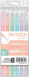 interDRUK Fineliners Pastel Line Markers Designing Set 6 Colours