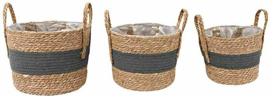 JK Home Decoration Комплект декоративни кошници с дръжки Brown 3бр
