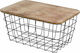 JK Home Decoration Decorative Basket Metallic with Lid Black 31x16x22cm