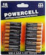 Powercell Super Extra Heavy Duty Zink-Batterie Zink AAA 1.5V 16Stück