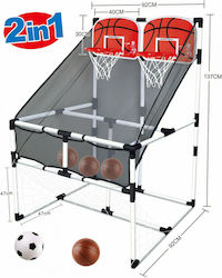 Copii Baschet Exterior Set coș de baschet cu 2 panouri și 2 mingi Copii Baschet Exterior Set coș de baschet cu 2 panouri și 2 mingi