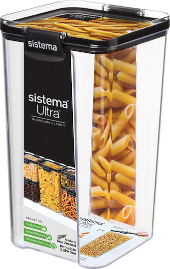Sistema Sistema Allgemeine Verwendung Lebensmittelgläser mit luftdichtem Kunststoffdeckel Transparent 1300ml Stück