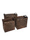 Atmosphera Set de coșuri decorative Din lemn cu mânere Brown 3buc