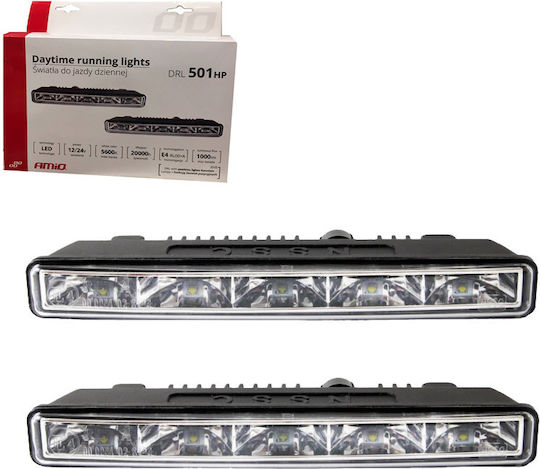 NSSC DRL 501HP Mini Φώτα Ημέρας Αυτοκινήτου σε σχήμα Μπάρας Universal 12 / 24V 10.64W 18.7cm 2τμχ