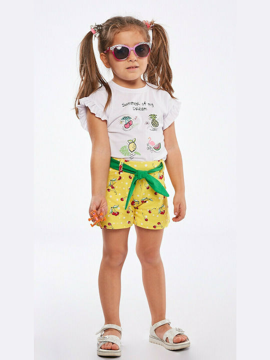 Εβίτα Kids Set with Shorts Summer 2pcs Ecru