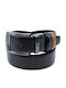 Men's Belt Leather Double Sided Black / Taba