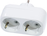 Makel 2-Outlet T-Shaped Wall Plug White