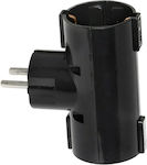 2-Outlet T-Shaped Wall Plug Black