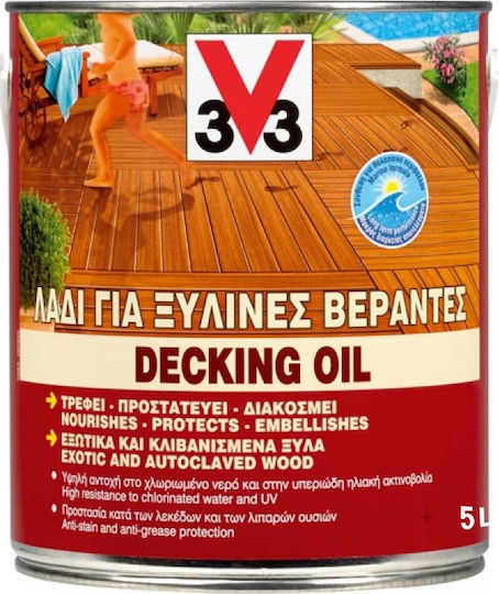 V33 Decking Oil Масло за поддръжка Тик Мат 5лт