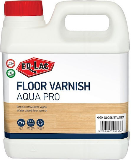 ER-LAC Floor Varnish Aqua Pro Surface Varnish Water Colorless Gloss 1lt