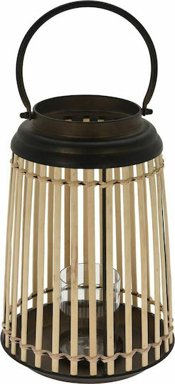 JK Home Decoration Tabletop Bamboo Lantern Brown 24x24x32cm