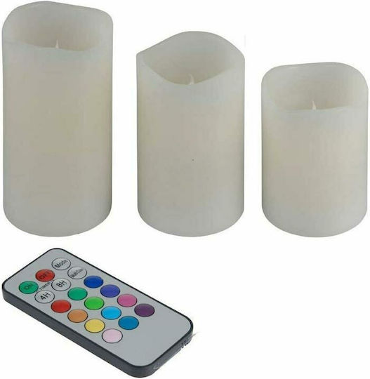 Dekorative Lampe Wachs-Politur Weiß 3Stück