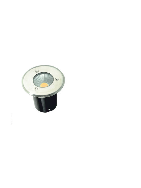Aca Outdoor Floor Lamp Projektor LED 7W with Warmes Weiß Light IP67 Silber