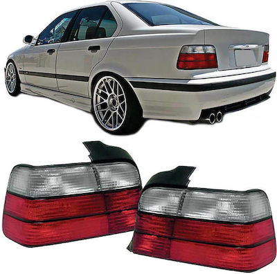 Depo Taillights for BMW Series 3 / E36 Sedan M3 Look Red/White 1990-1999 2pcs