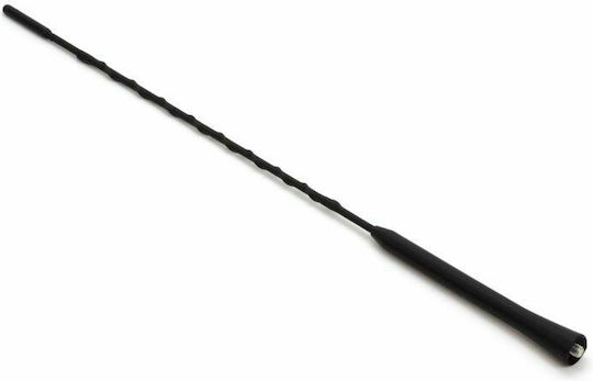AMiO Car Roof Antenna ANTM08 Threaded 40cm Φ6mm in Black Color