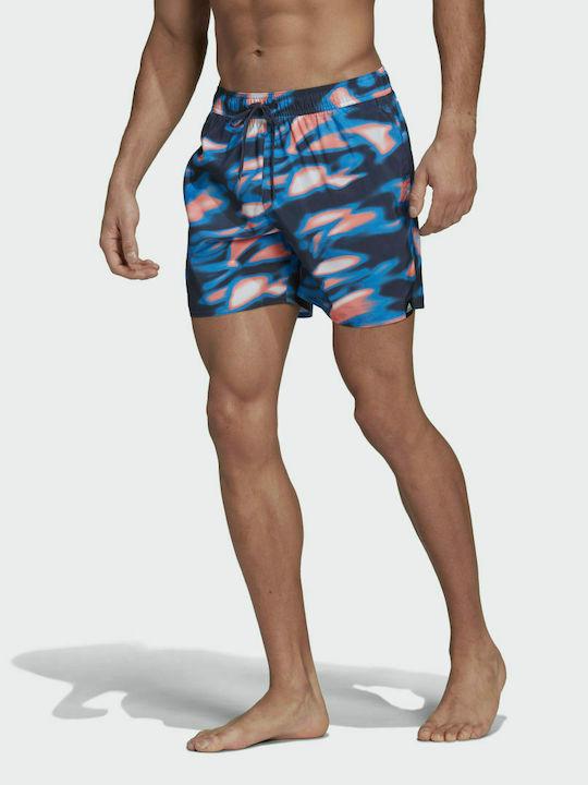 Adidas Souleaf Men's Swimwear Printed Shorts Shadow Navy