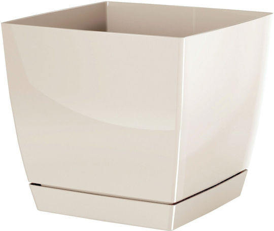 Marhome Coubi Square P Pot Plastic Cream 18x18x16.5cm.