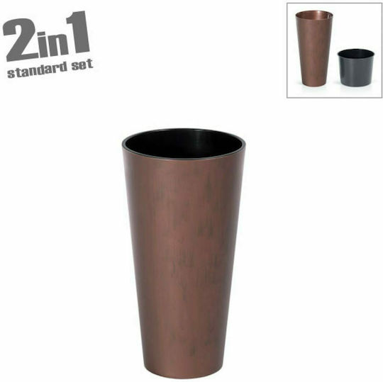 Marhome Tubus Slim Planter Metal Bronze 30x30x57.2cm.
