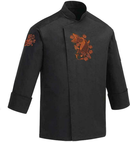 Egochef Σακάκι Σεφ Unisex Μαύρο με Μακρύ Μανίκι Karpa