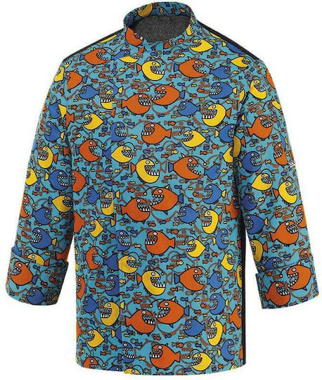 Egochef Coat Chef 100% Cotton made Unisex Multicolour with Long Sleeve Fantasy Shark