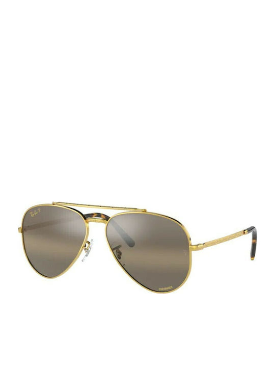 Ray Ban Aviator Unisex Sunglasses with Gold Met...
