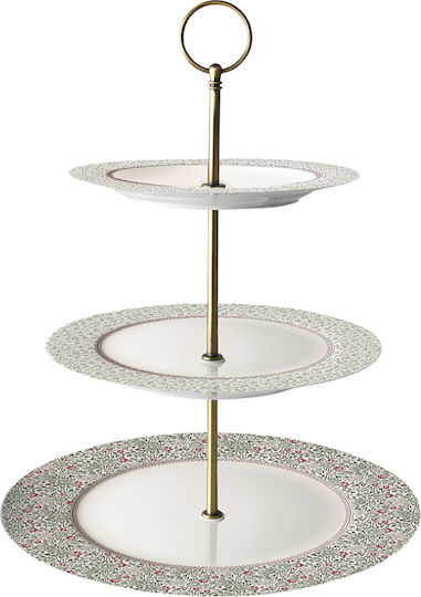Laura Ashley Wild Clematis Collectables Εταζέρα 3 Ορόφων από Πορσελάνη Πολύχρωμη Ø26cm