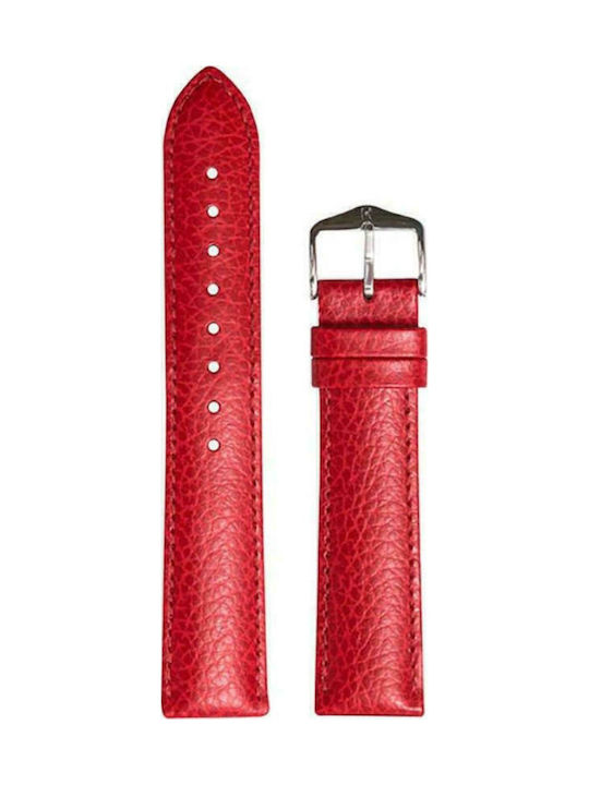 Hirsch Kansas Long Δερμάτινο Λουράκι Κόκκινο 18mm