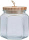 Sidirela Poly Polyγωνο Vase Allgemeine Verwendung mit Deckel Glas Transparent 750ml